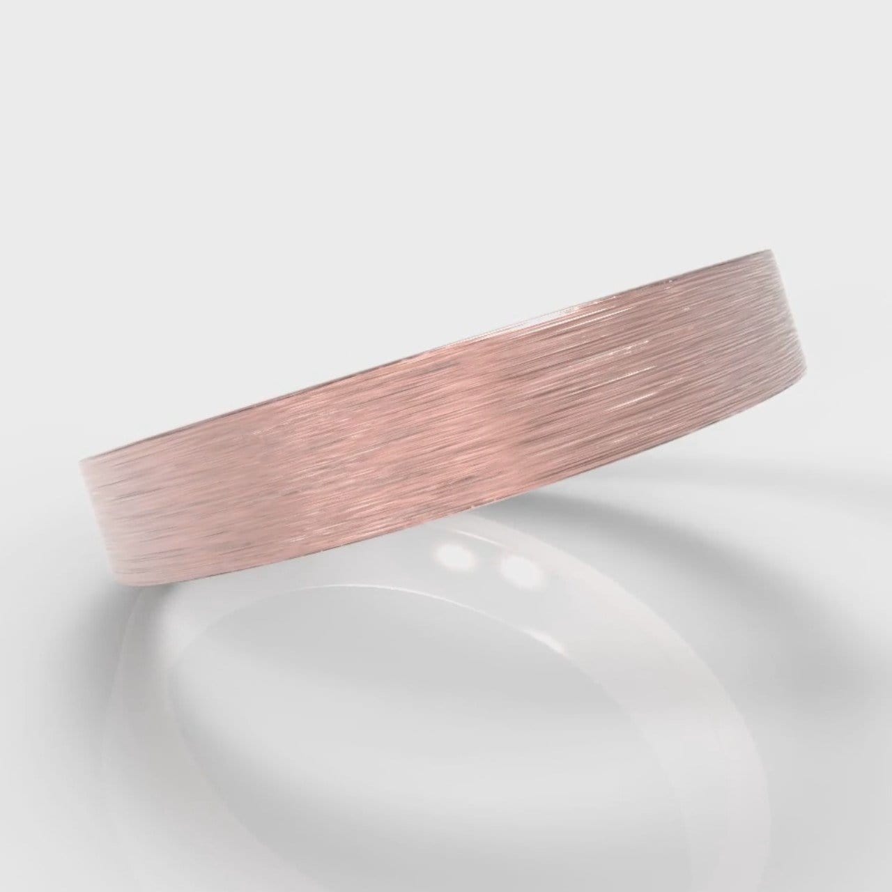 4mm Flat Top Comfort Fit Brushed Wedding Ring - Rose Gold