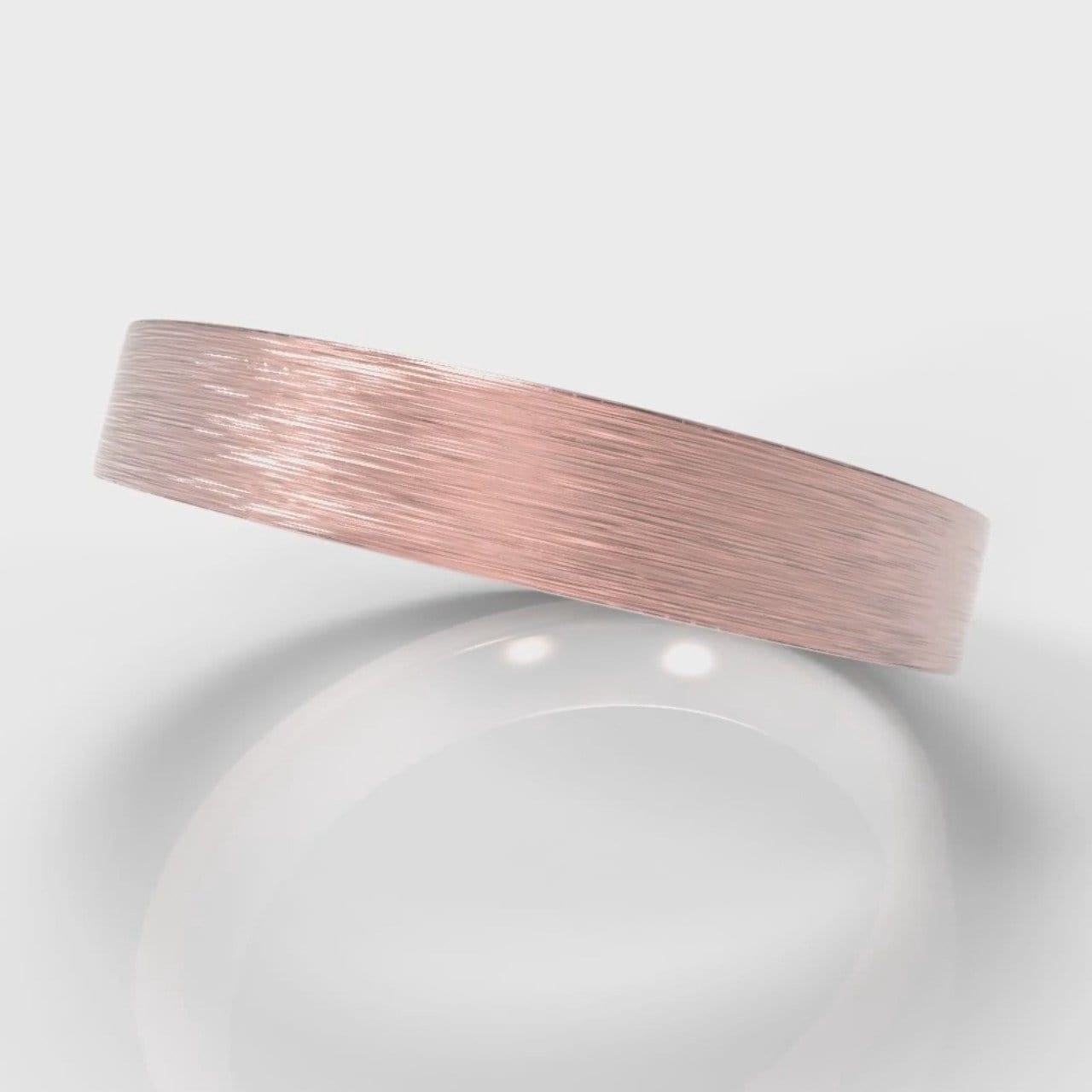 4mm Flat Top Comfort Fit Brushed Wedding Ring - Rose Gold