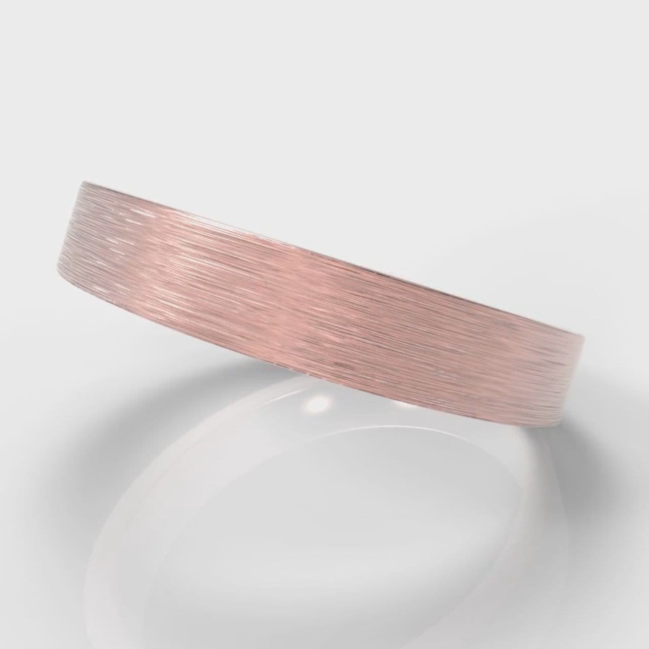 4mm Flat Top Comfort Fit Brushed Wedding Ring - Rose Gold