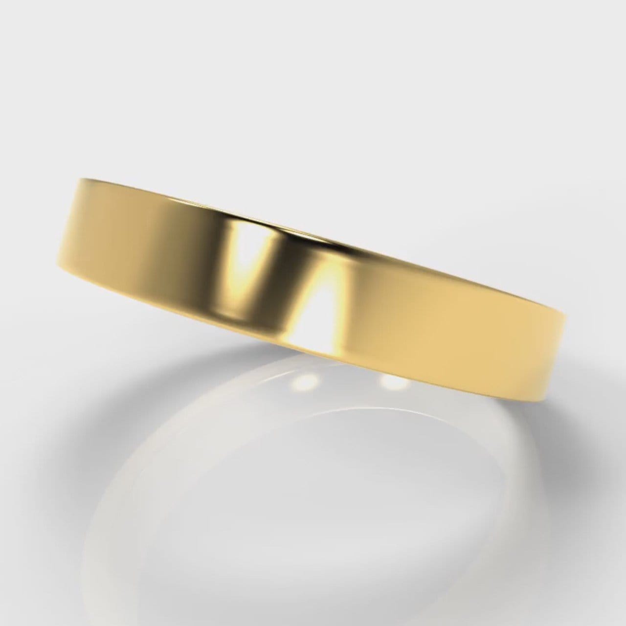 4mm Flat Top Comfort Fit Wedding Ring - Yellow Gold