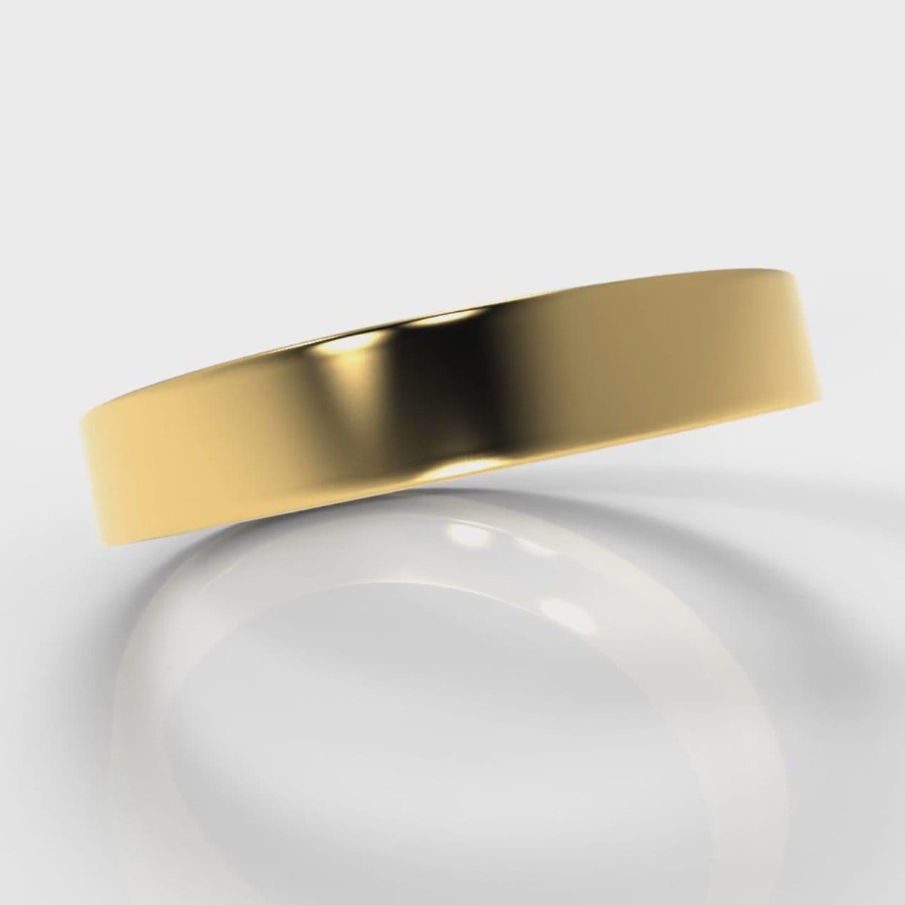4mm Flat Top Comfort Fit Wedding Ring - Yellow Gold