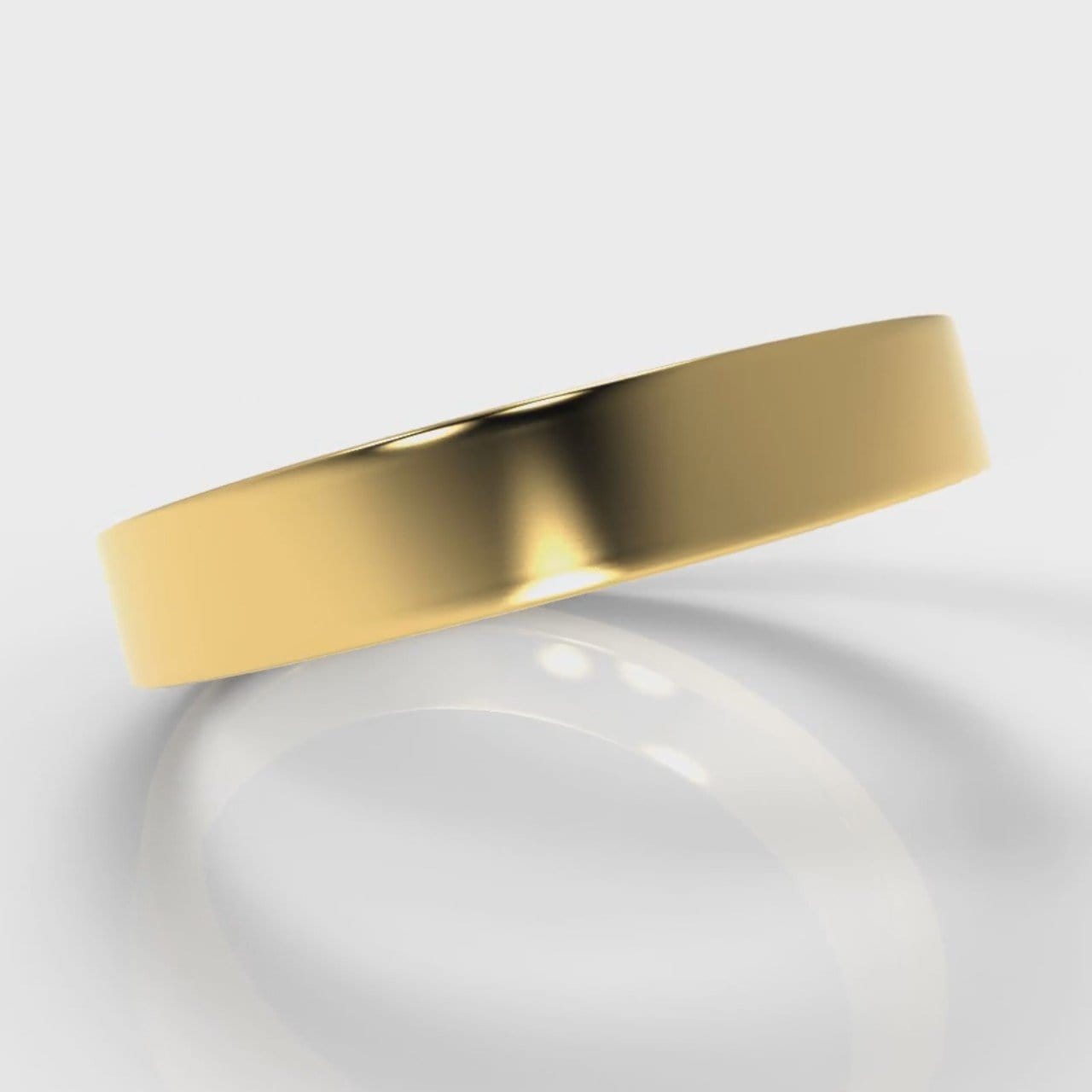 4mm Flat Top Comfort Fit Wedding Ring - Yellow Gold