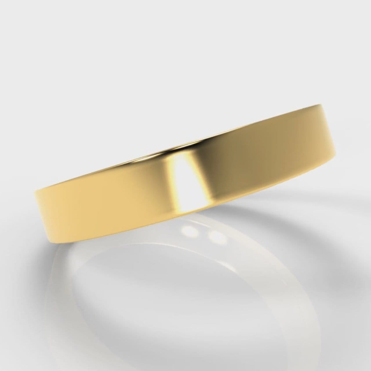 4mm Flat Top Comfort Fit Wedding Ring - Yellow Gold