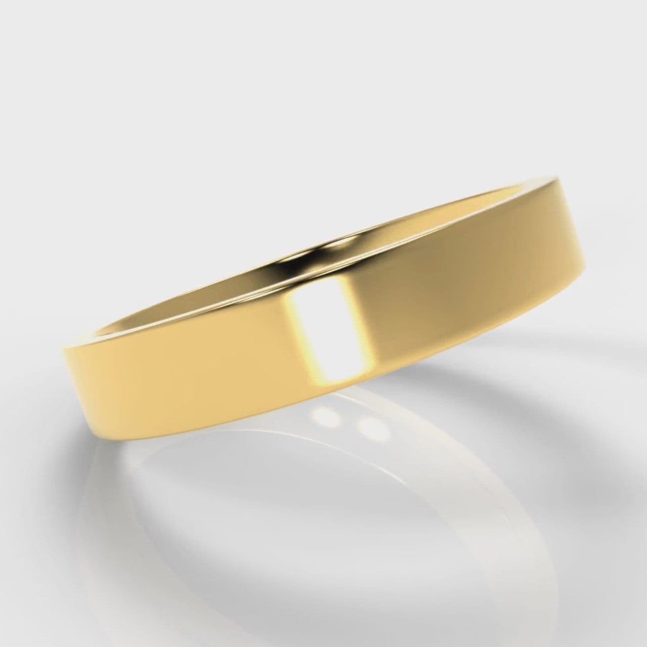 4mm Flat Top Comfort Fit Wedding Ring - Yellow Gold