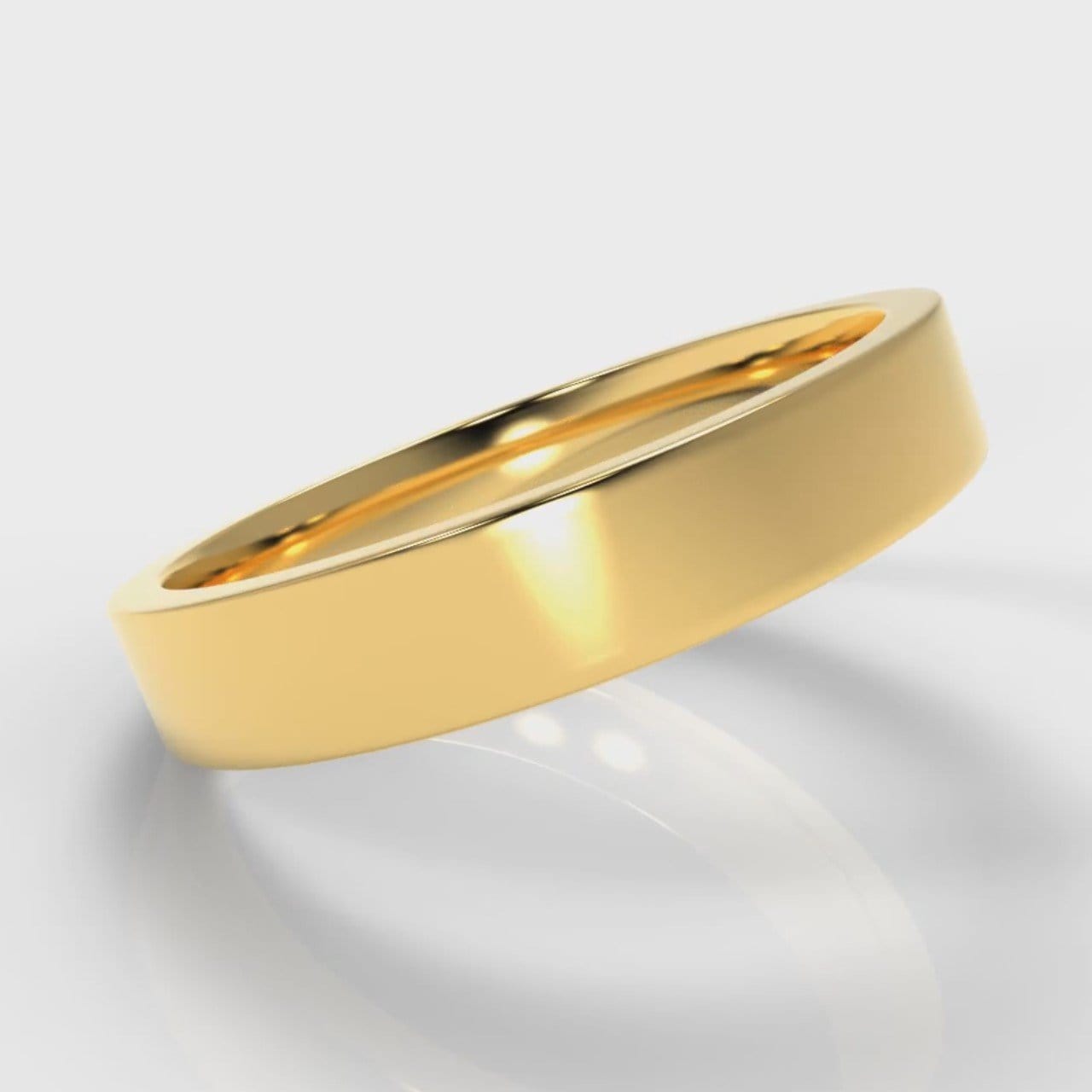 4mm Flat Top Comfort Fit Wedding Ring - Yellow Gold