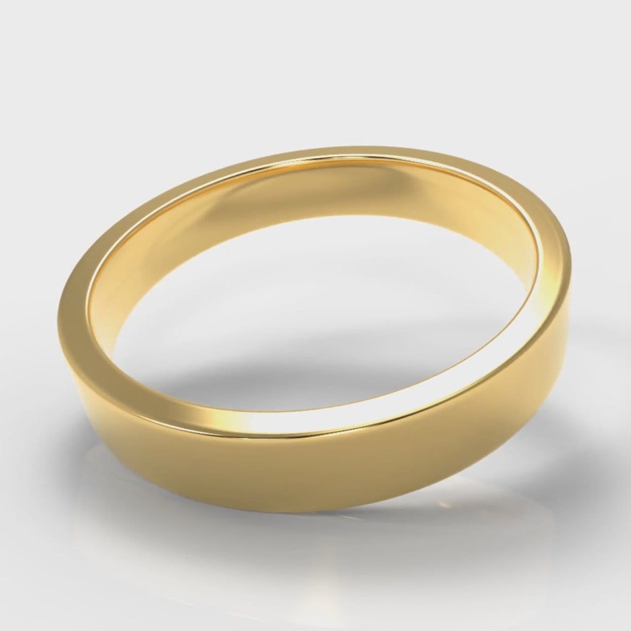 4mm Flat Top Comfort Fit Wedding Ring - Yellow Gold