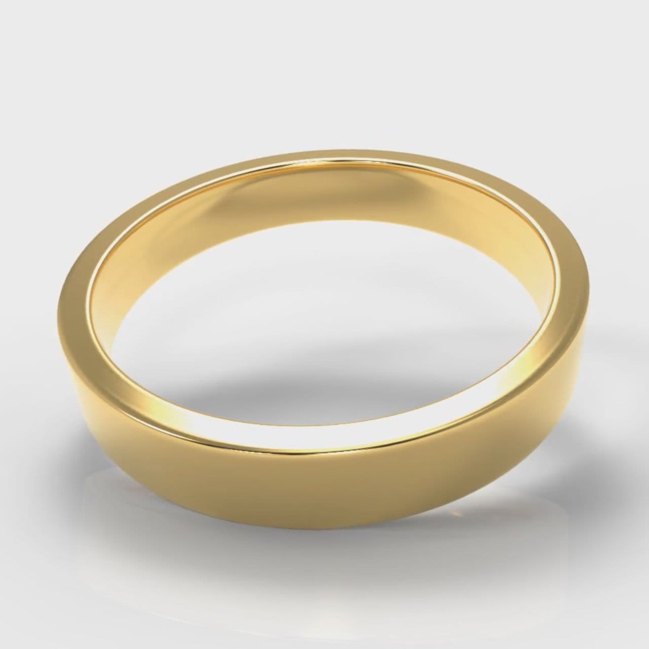 4mm Flat Top Comfort Fit Wedding Ring - Yellow Gold