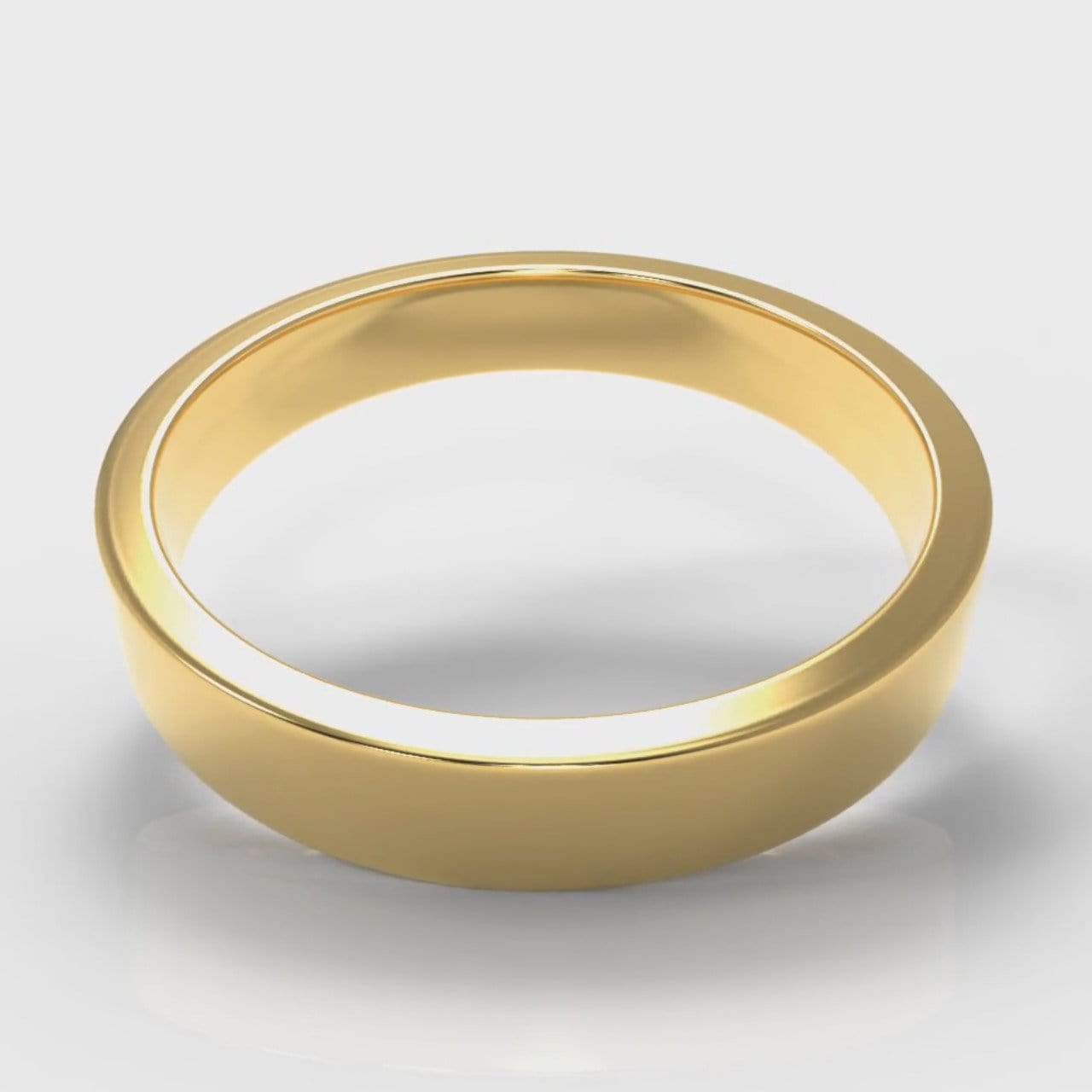 4mm Flat Top Comfort Fit Wedding Ring - Yellow Gold