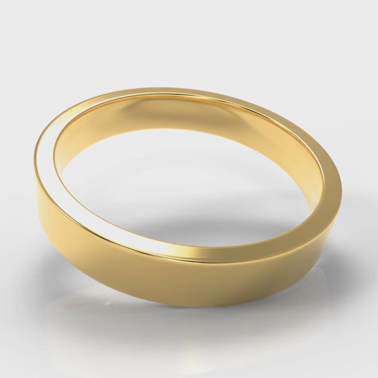 4mm Flat Top Comfort Fit Wedding Ring - Yellow Gold