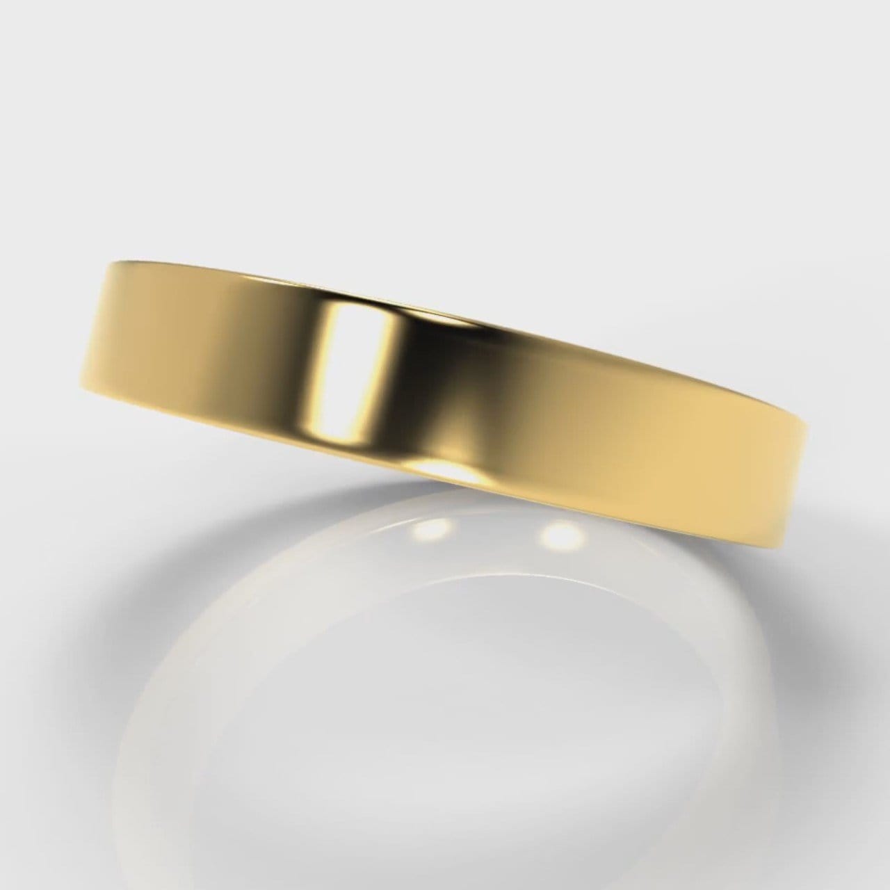 4mm Flat Top Comfort Fit Wedding Ring - Yellow Gold