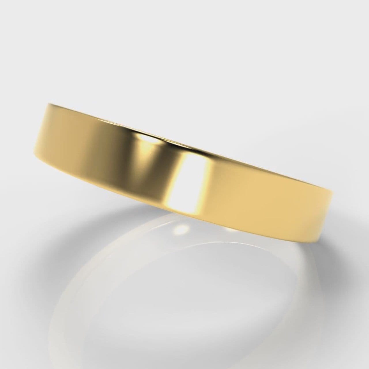 4mm Flat Top Comfort Fit Wedding Ring - Yellow Gold
