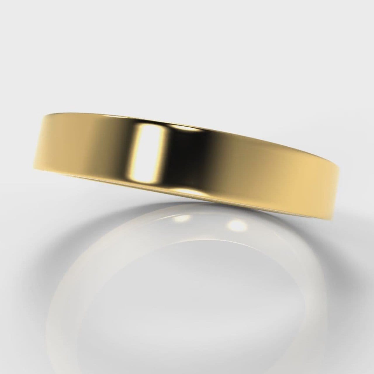 4mm Flat Top Comfort Fit Wedding Ring - Yellow Gold