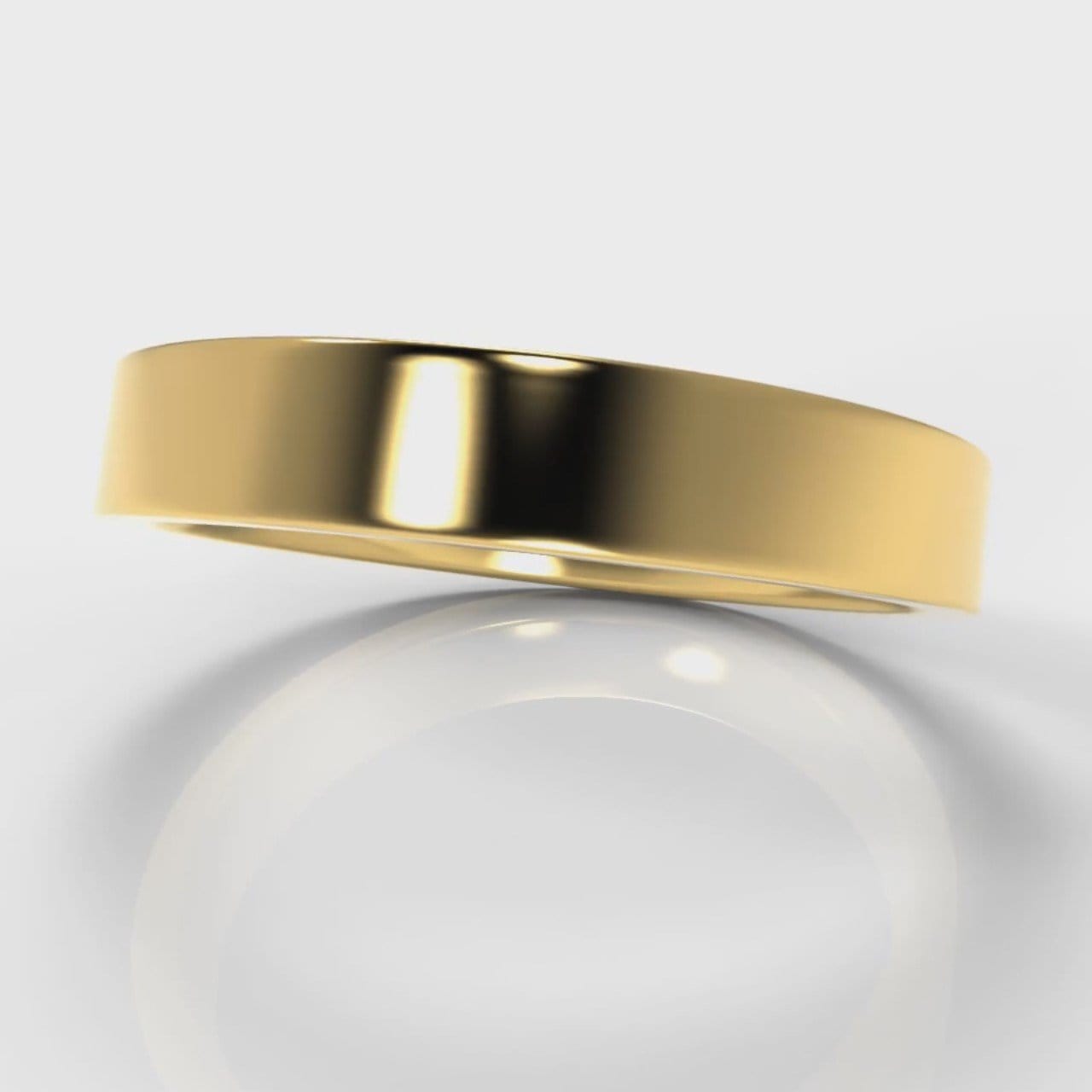 4mm Flat Top Comfort Fit Wedding Ring - Yellow Gold