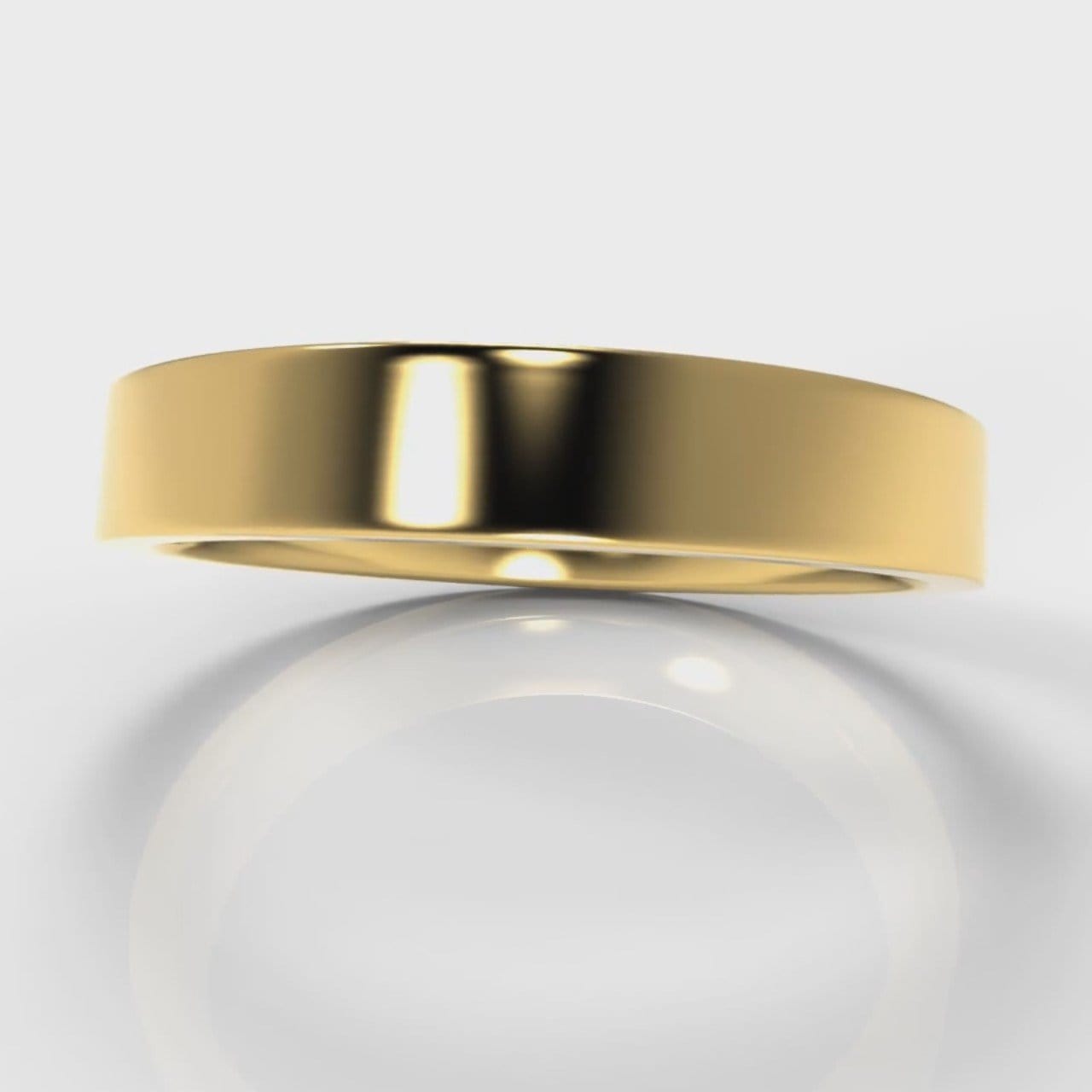 4mm Flat Top Comfort Fit Wedding Ring - Yellow Gold
