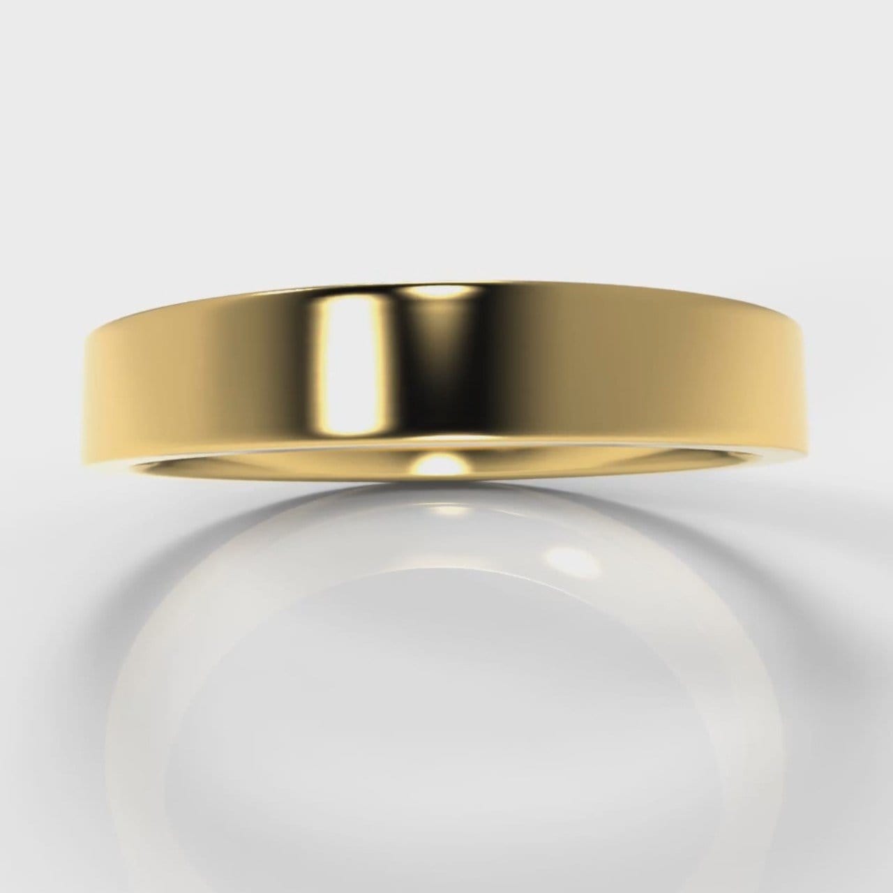 4mm Flat Top Comfort Fit Wedding Ring - Yellow Gold