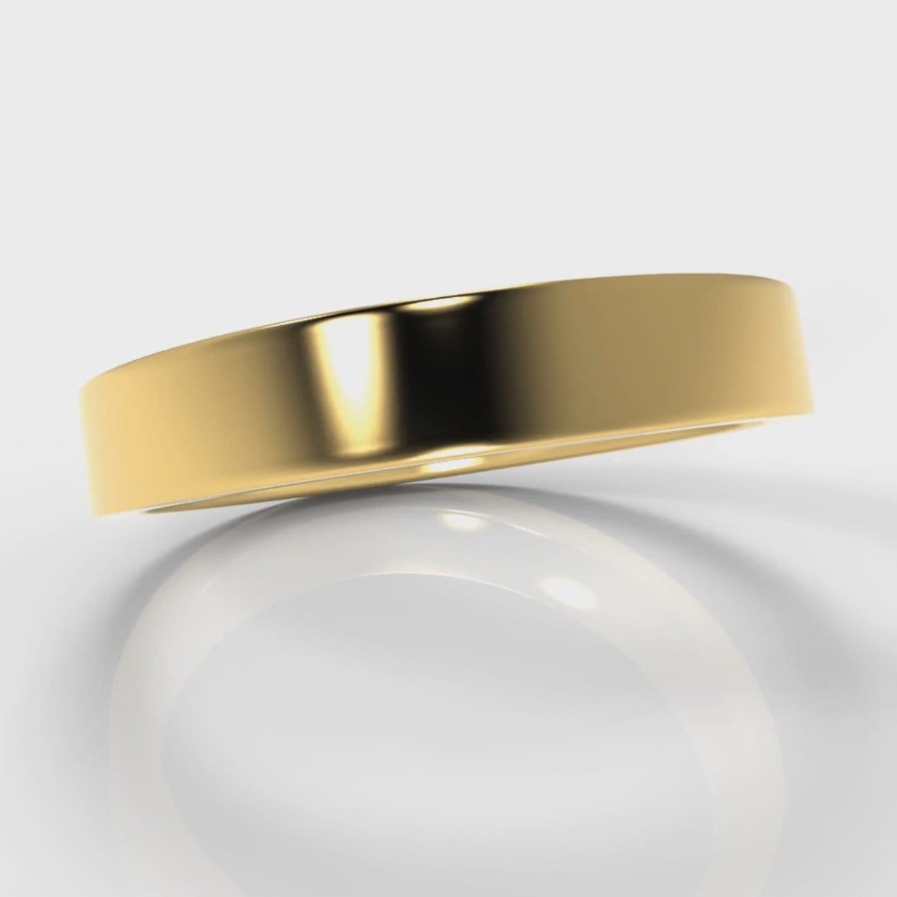 4mm Flat Top Comfort Fit Wedding Ring - Yellow Gold
