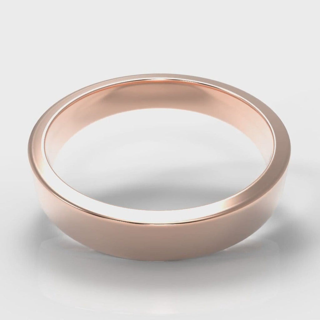 4mm Flat Top Comfort Fit Wedding Ring - Rose Gold