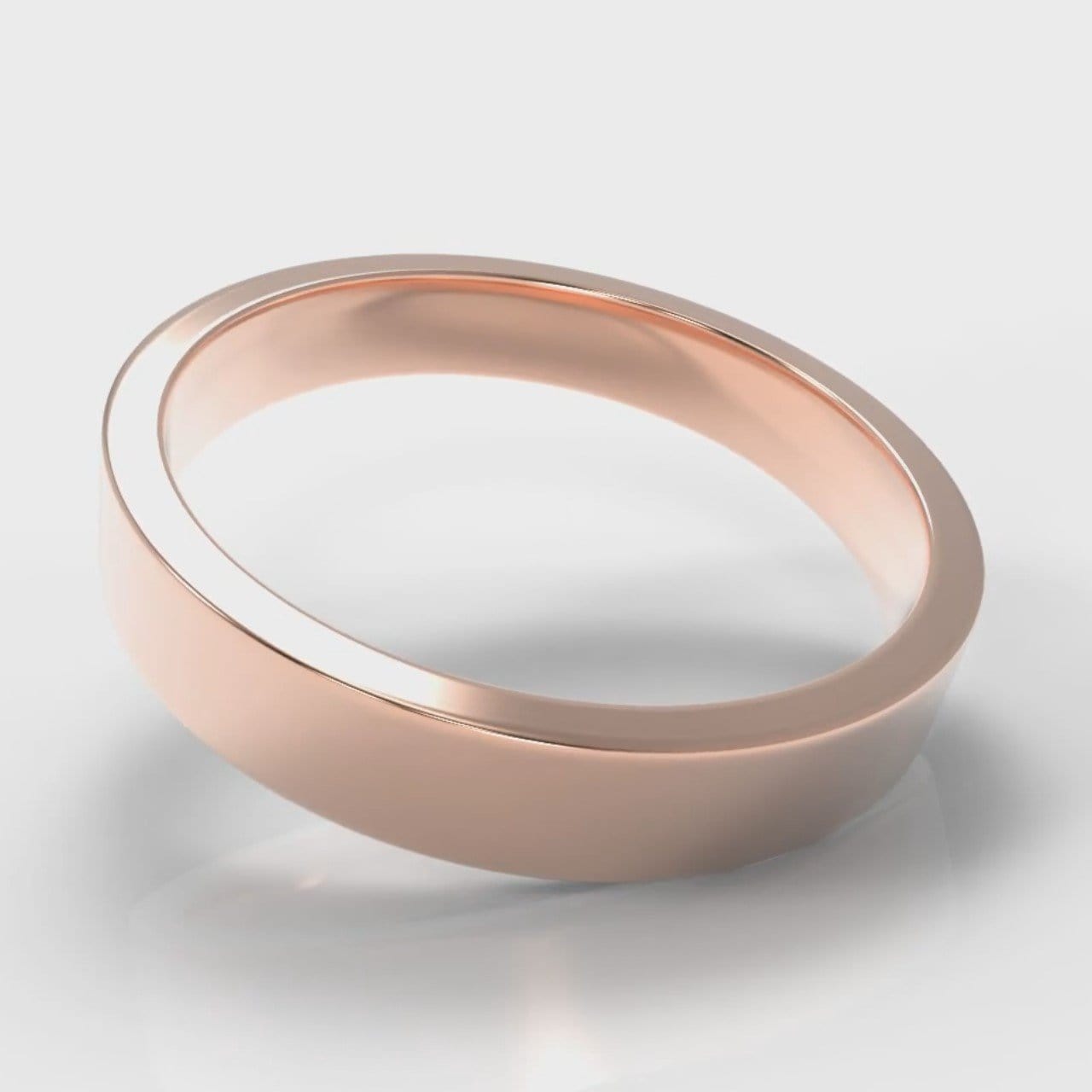 4mm Flat Top Comfort Fit Wedding Ring - Rose Gold