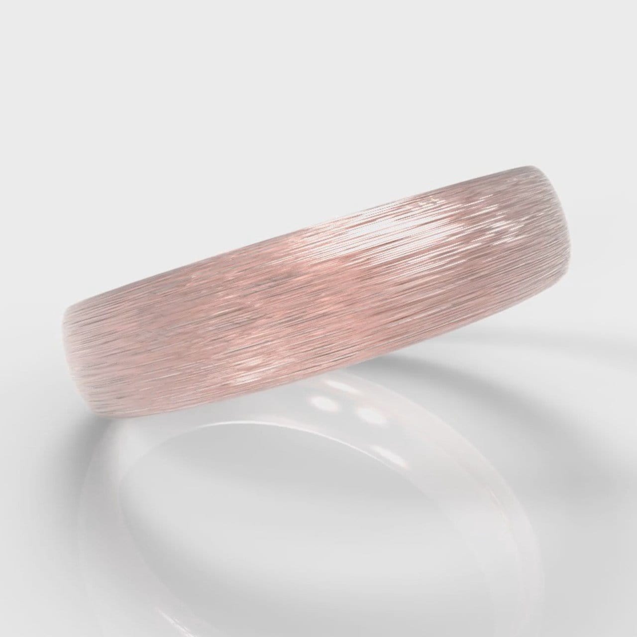 5mm Court Shaped Comfort Fit Brushed Wedding Ring - Rose Gold