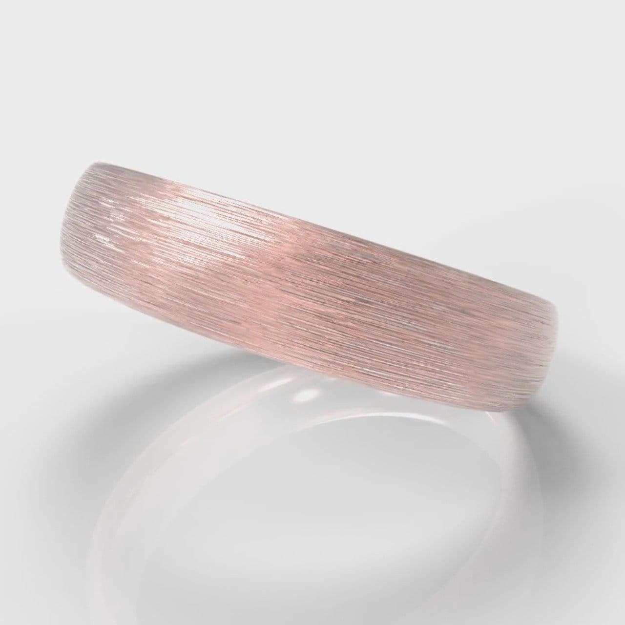 5mm Court Shaped Comfort Fit Brushed Wedding Ring - Rose Gold