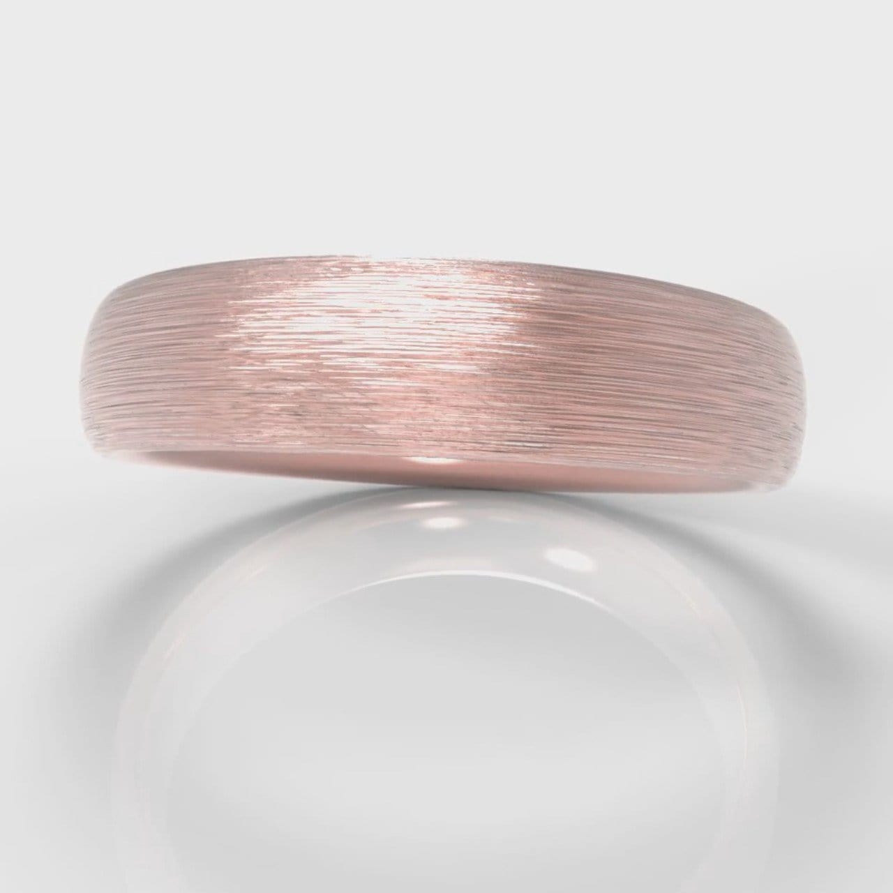 5mm Court Shaped Comfort Fit Brushed Wedding Ring - Rose Gold