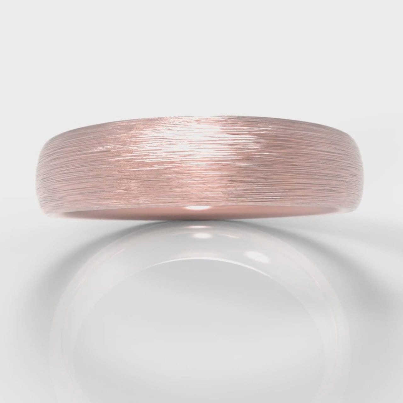 5mm Court Shaped Comfort Fit Brushed Wedding Ring - Rose Gold