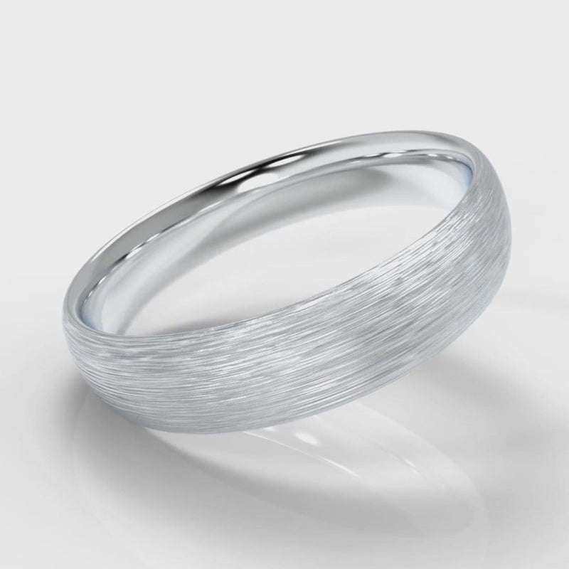 5mm Court Shaped Comfort Fit Brushed Wedding Ring
