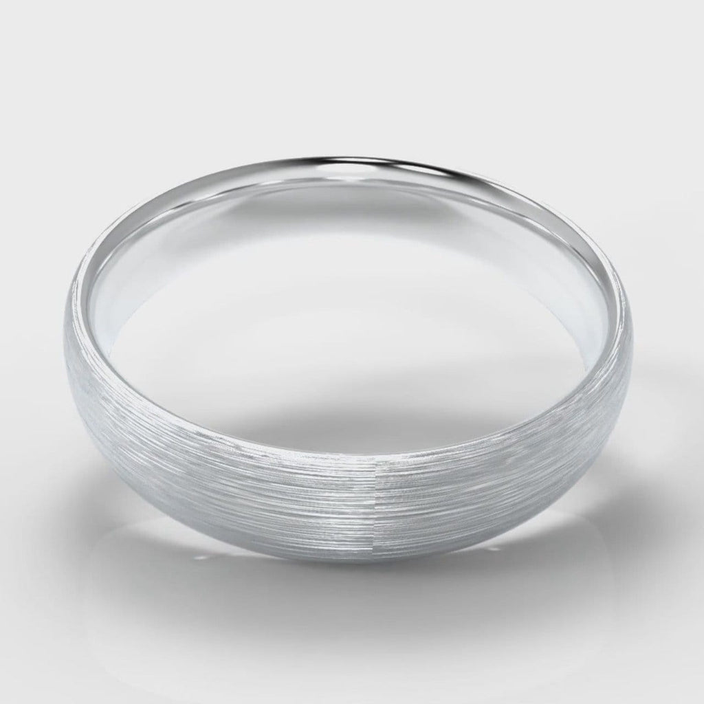 5mm Court Shaped Comfort Fit Brushed Wedding Ring