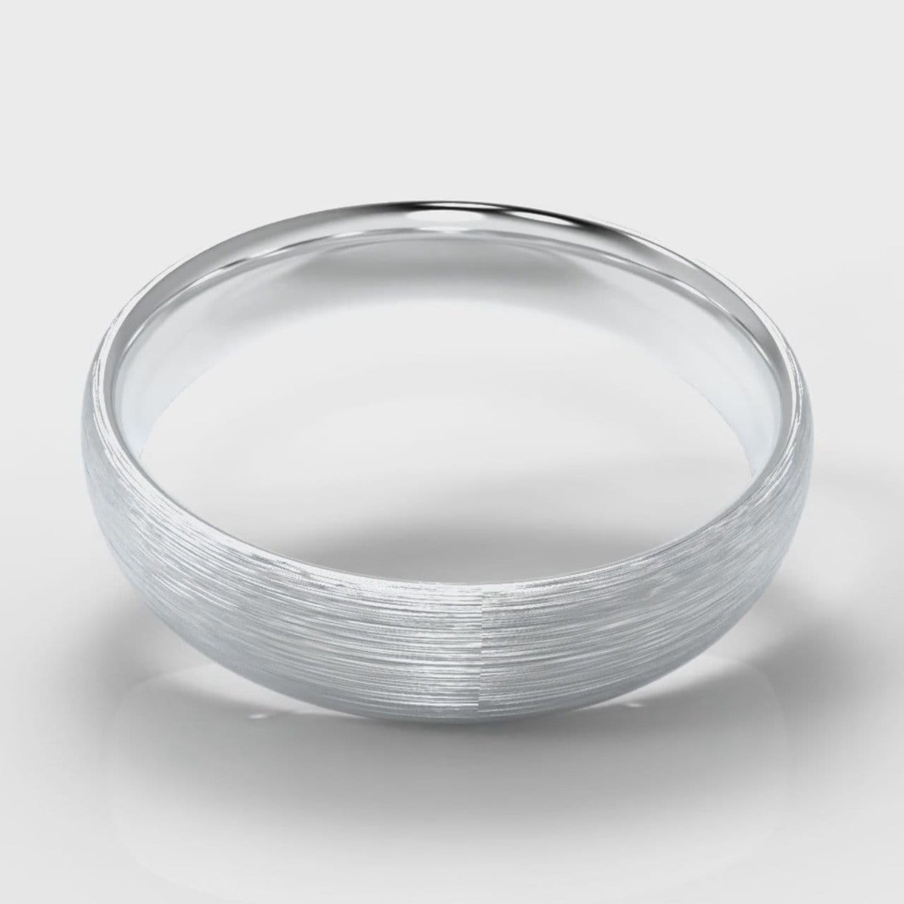 5mm Court Shaped Comfort Fit Brushed Wedding Ring