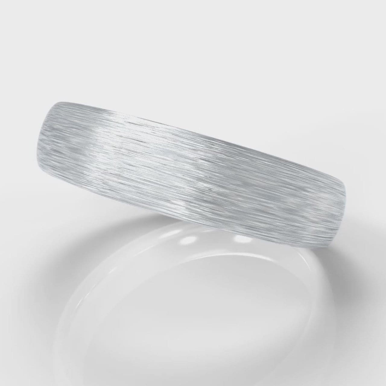 5mm Court Shaped Comfort Fit Brushed Wedding Ring