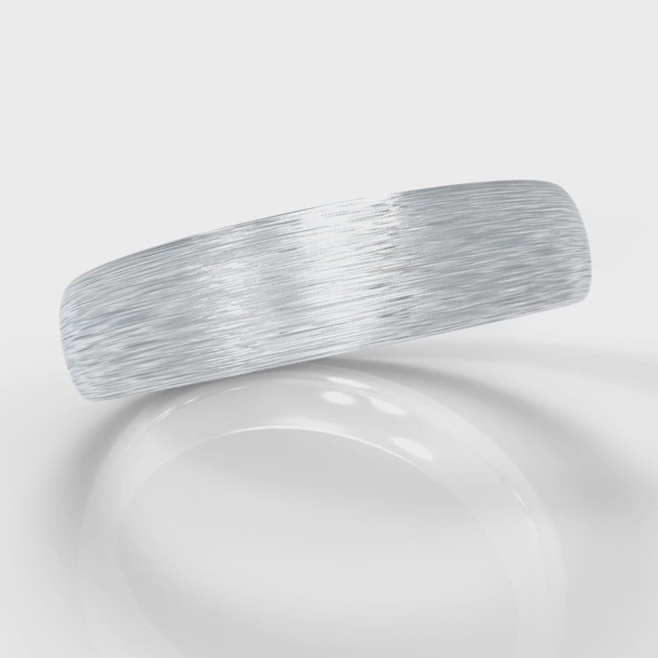 5mm Court Shaped Comfort Fit Brushed Wedding Ring