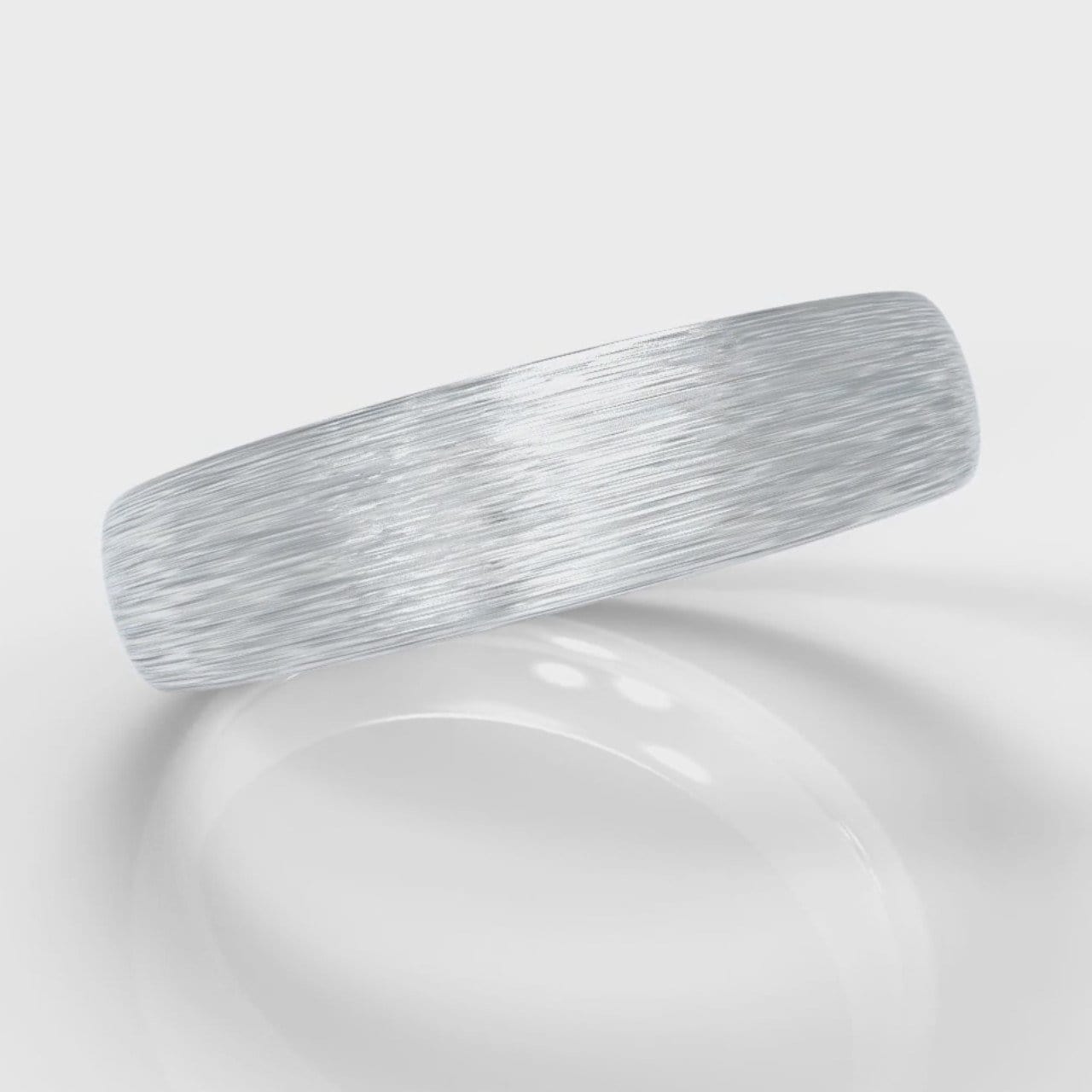 5mm Court Shaped Comfort Fit Brushed Wedding Ring