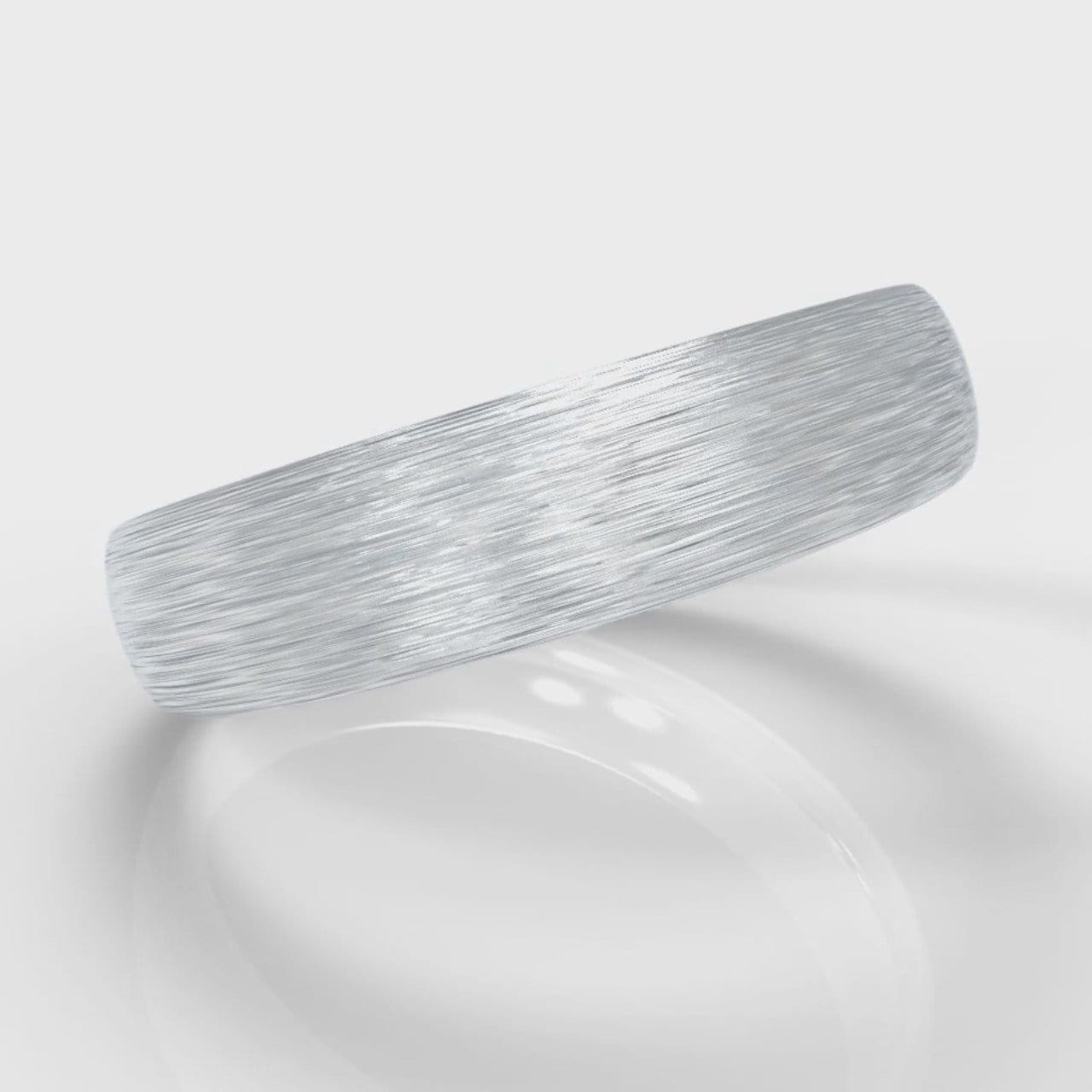 5mm Court Shaped Comfort Fit Brushed Wedding Ring