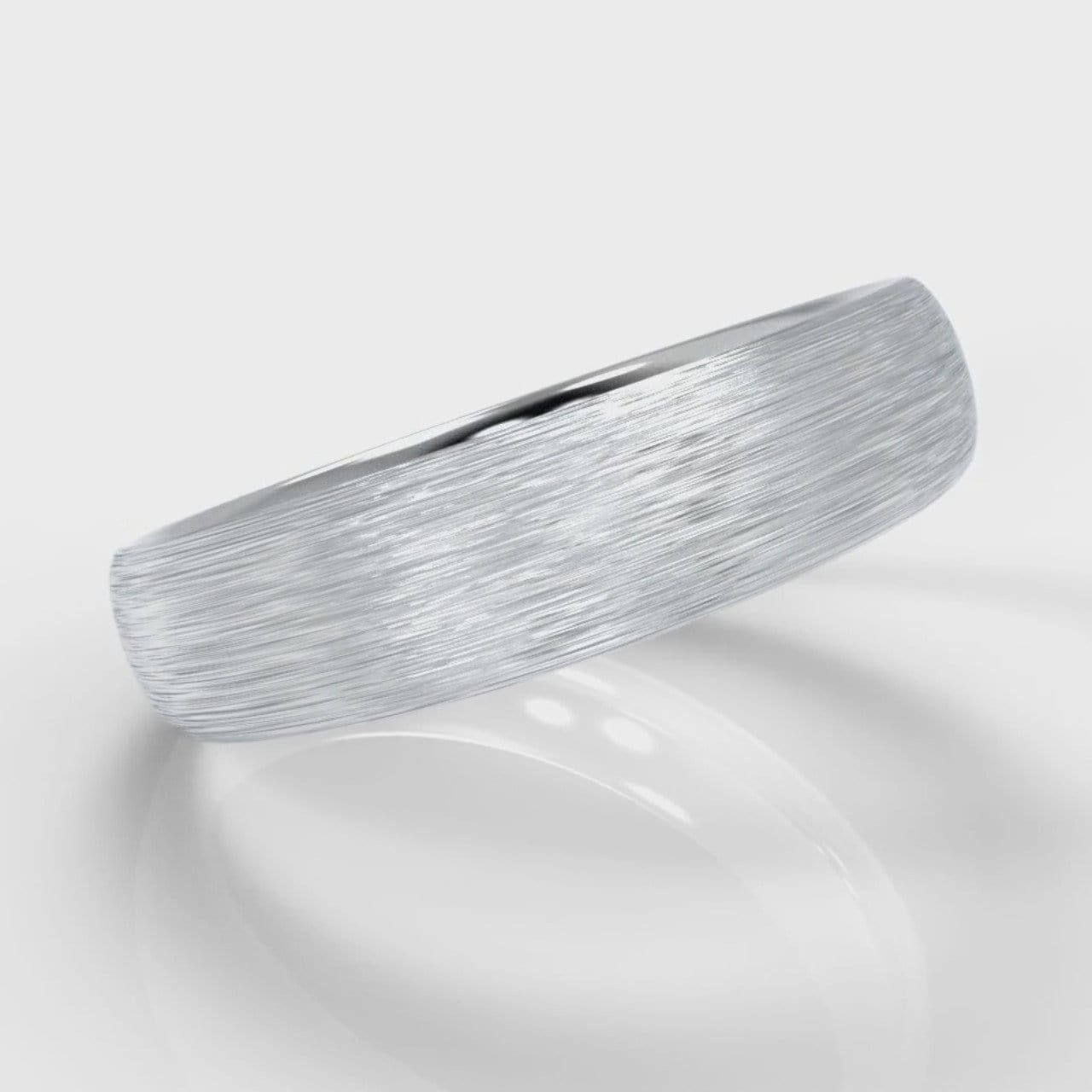 5mm Court Shaped Comfort Fit Brushed Wedding Ring