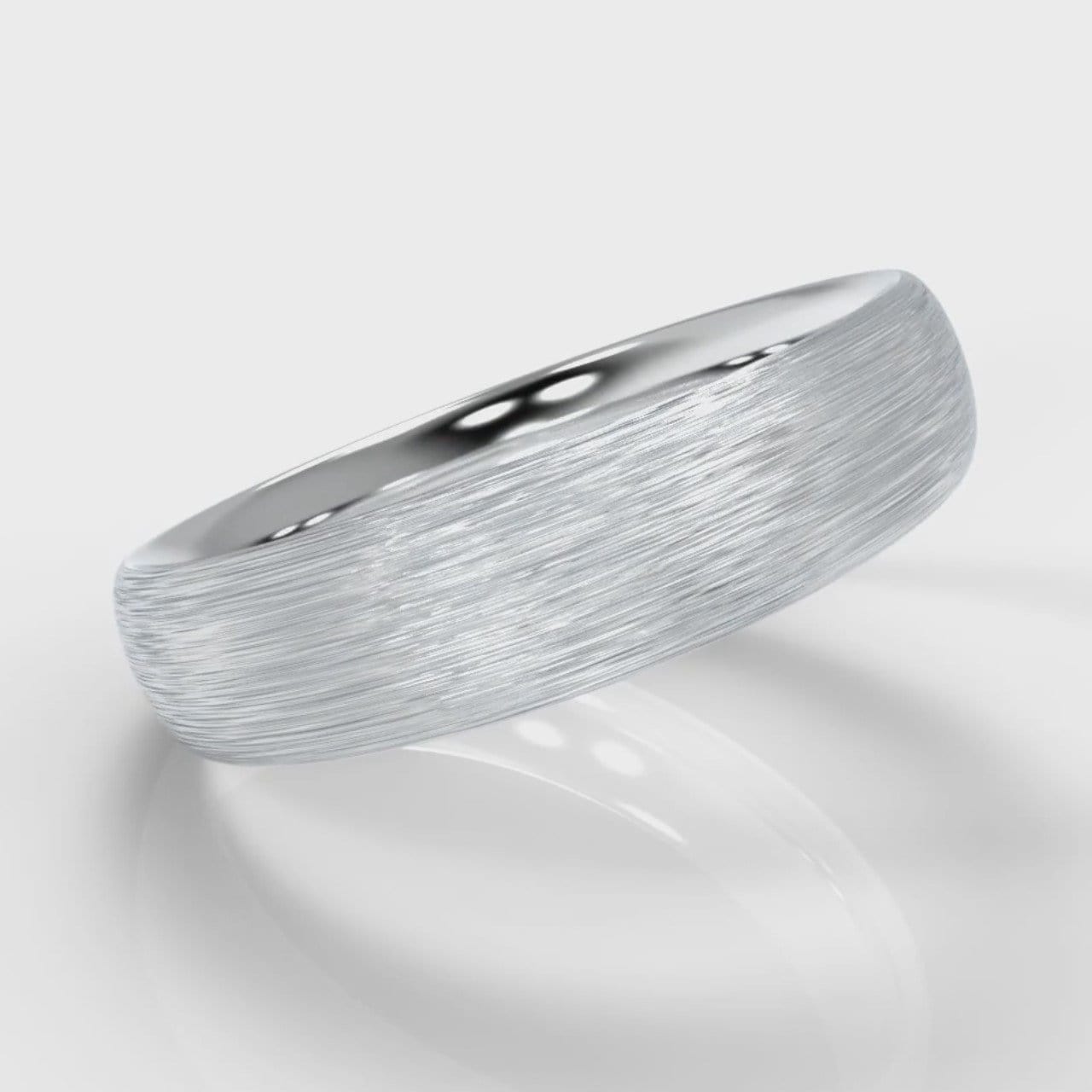 5mm Court Shaped Comfort Fit Brushed Wedding Ring