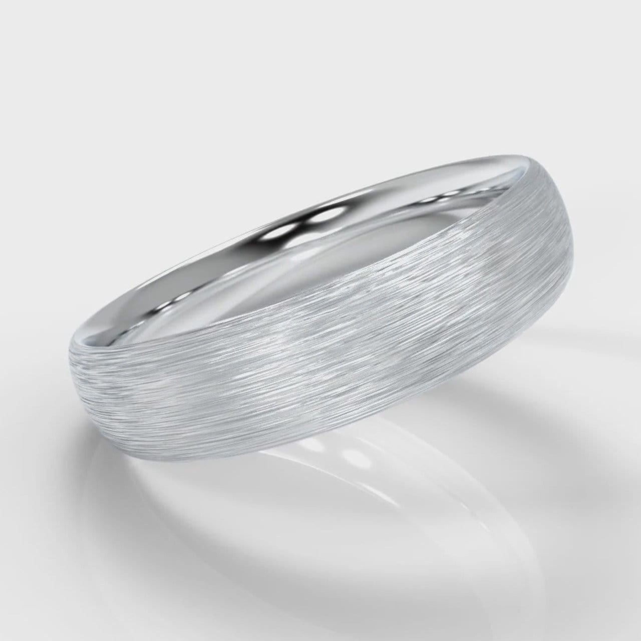 5mm Court Shaped Comfort Fit Brushed Wedding Ring