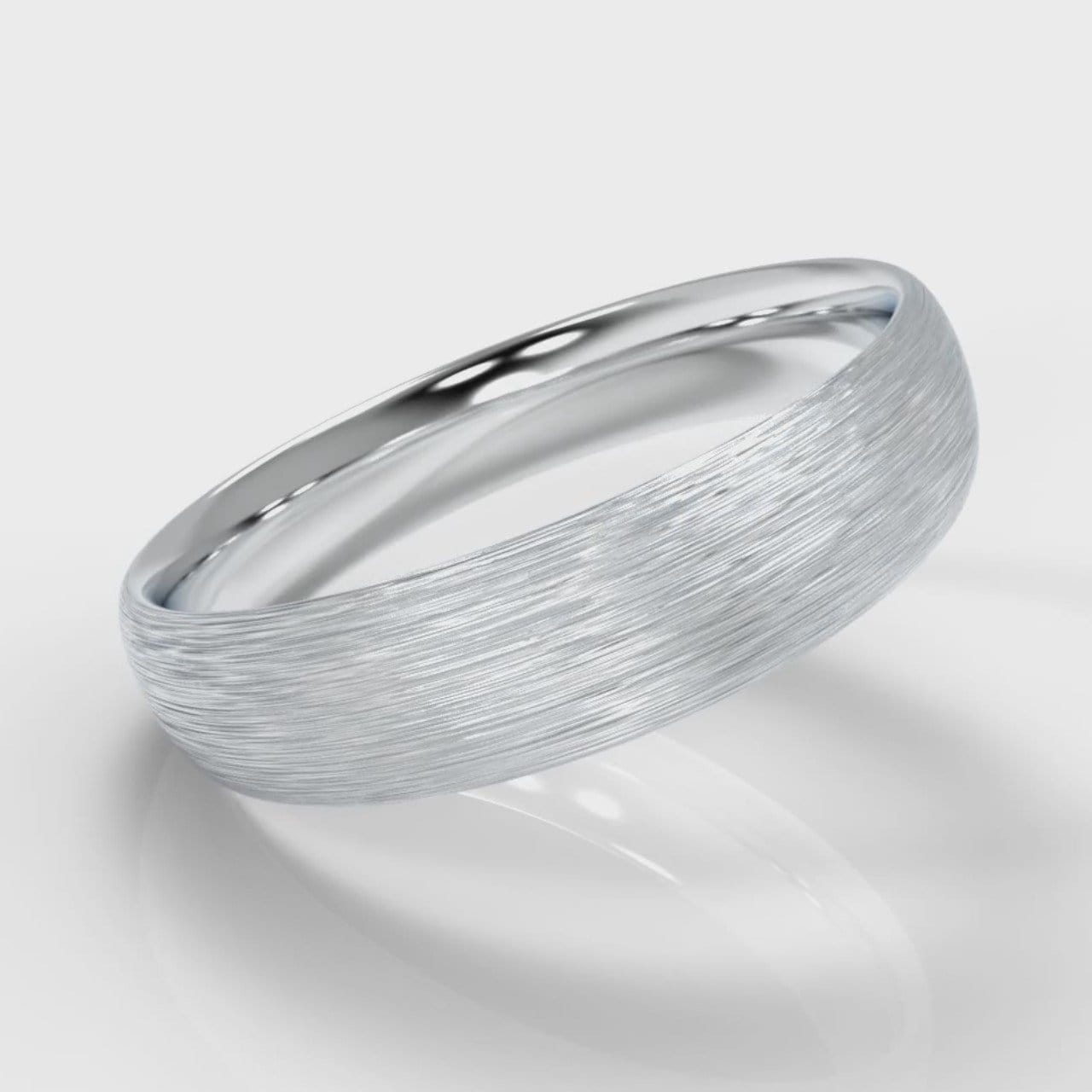 5mm Court Shaped Comfort Fit Brushed Wedding Ring