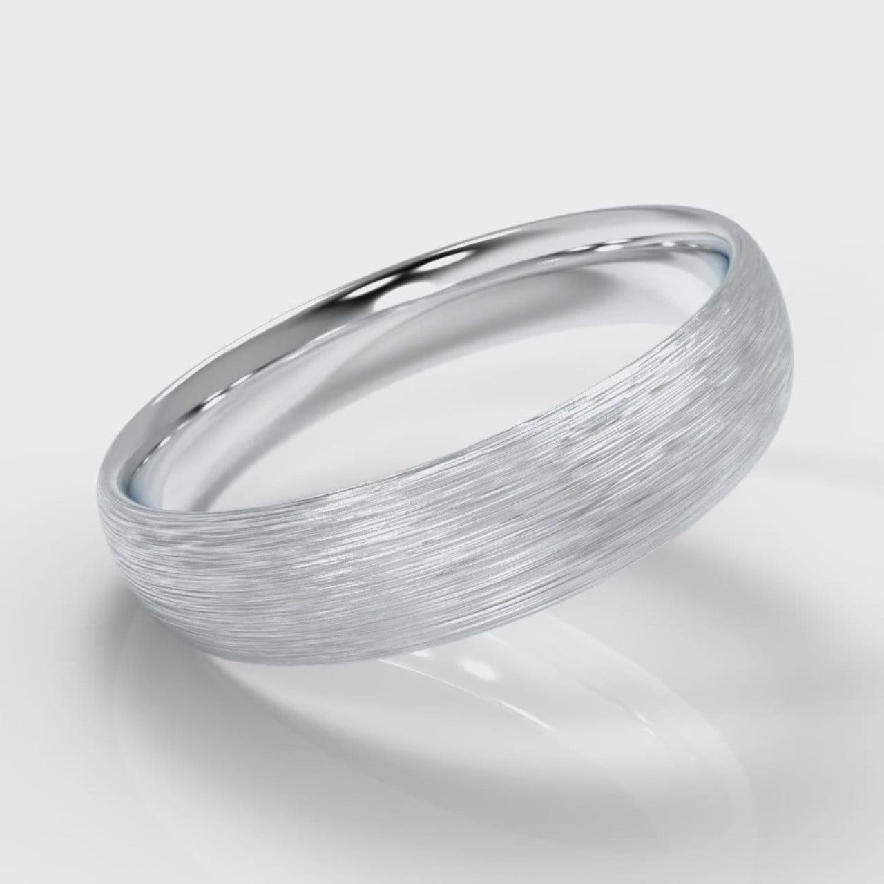 5mm Court Shaped Comfort Fit Brushed Wedding Ring