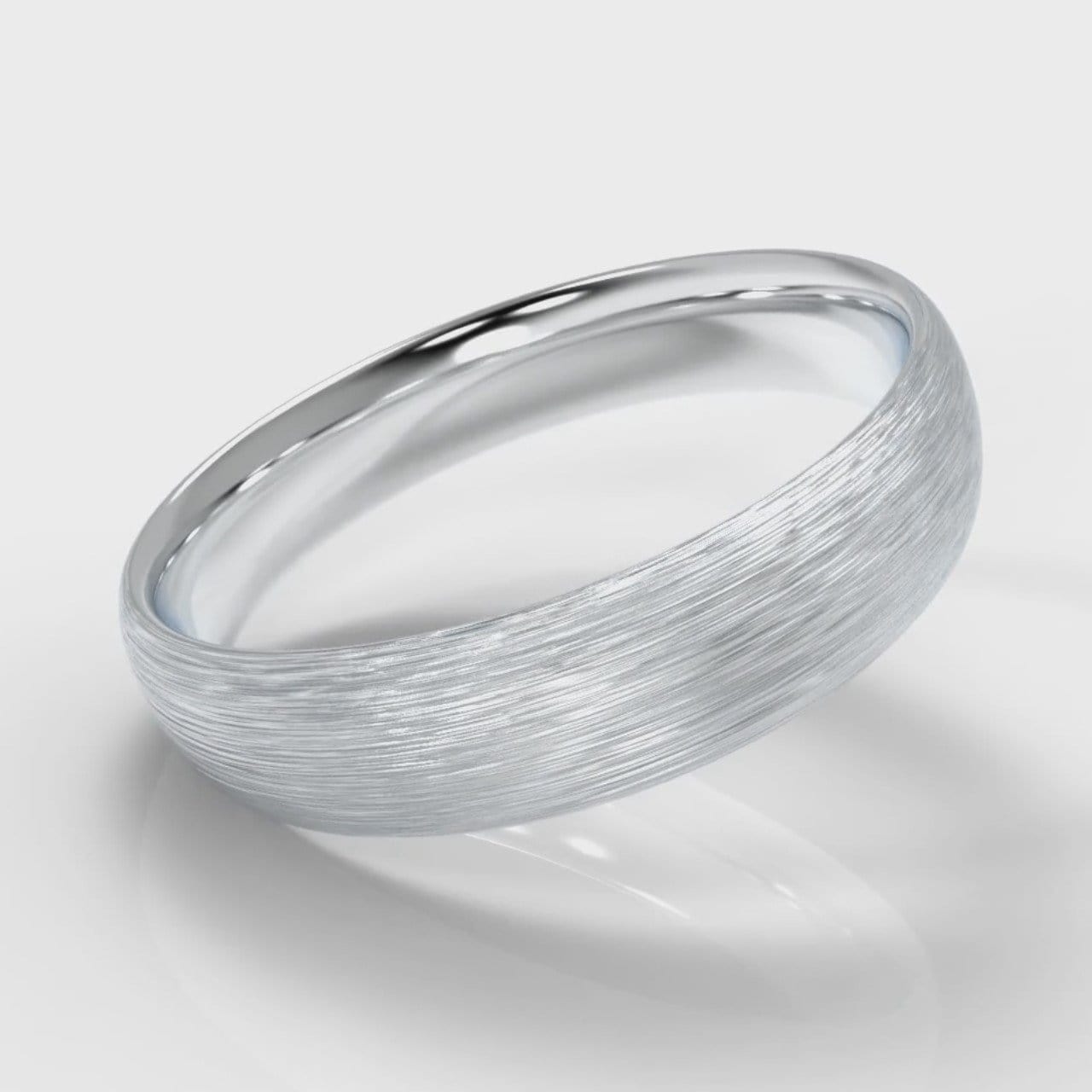 5mm Court Shaped Comfort Fit Brushed Wedding Ring