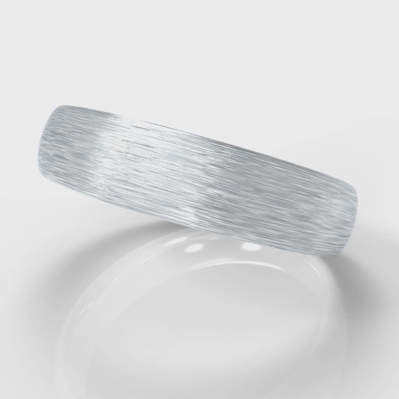 5mm Court Shaped Comfort Fit Brushed Wedding Ring