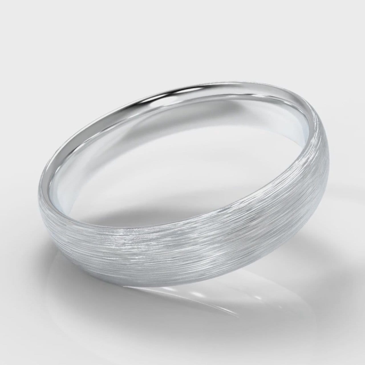 5mm Court Shaped Comfort Fit Brushed Wedding Ring