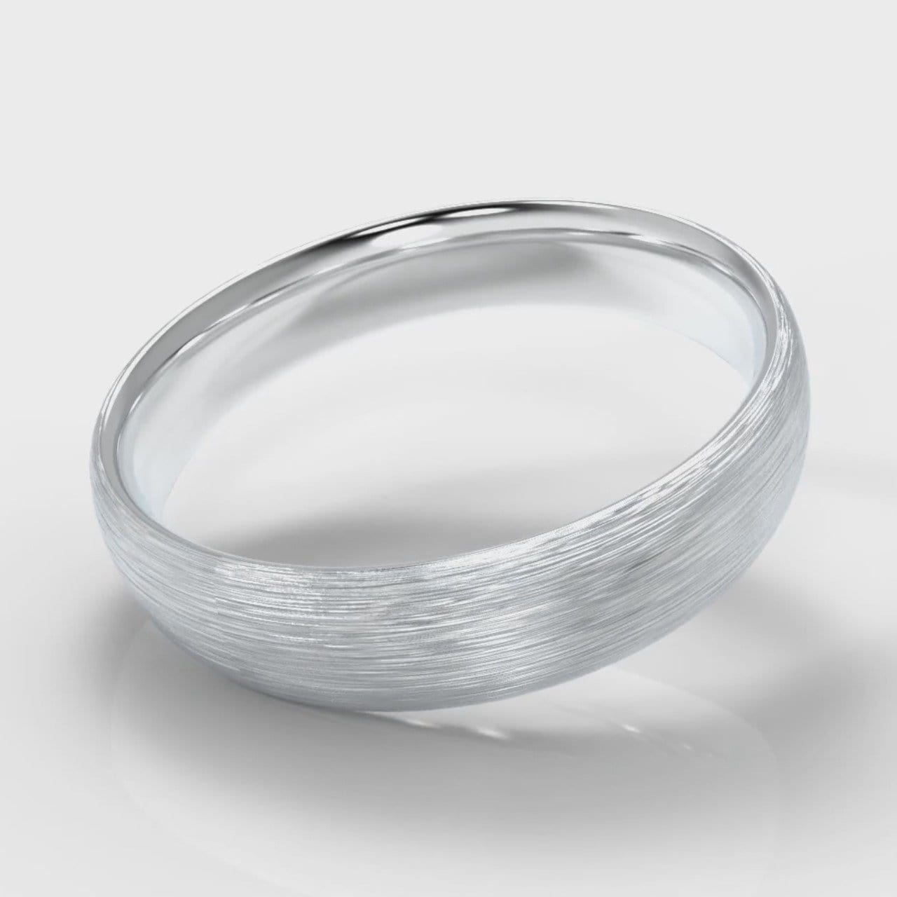 5mm Court Shaped Comfort Fit Brushed Wedding Ring
