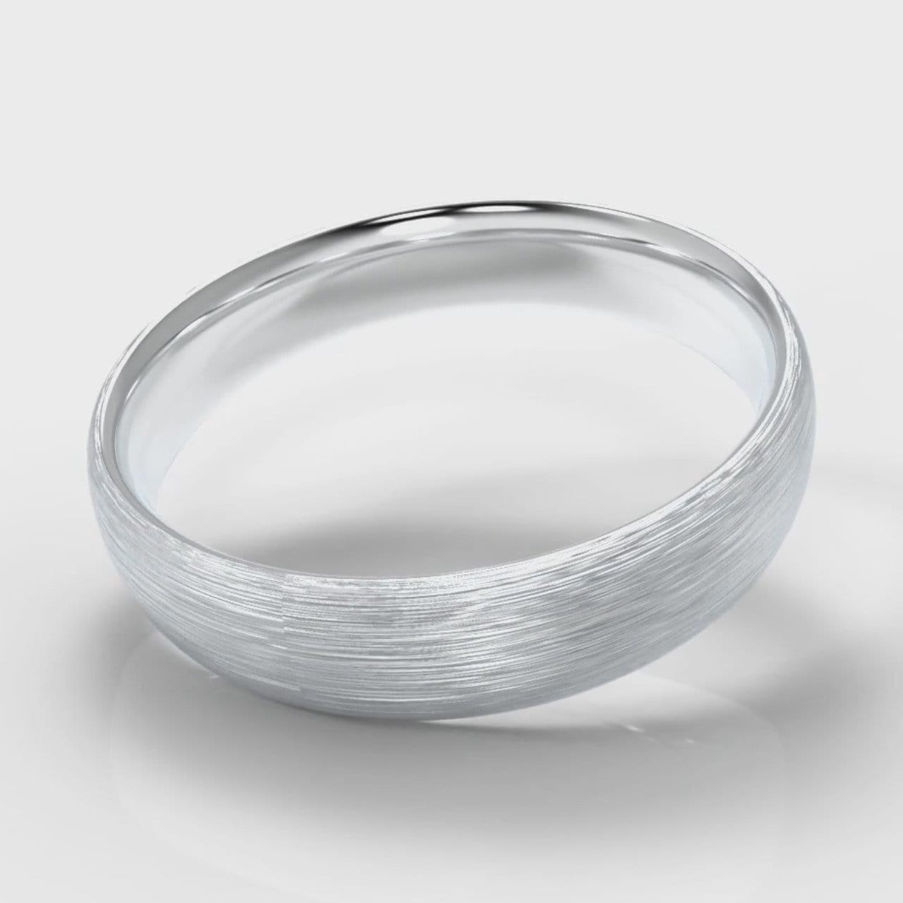 5mm Court Shaped Comfort Fit Brushed Wedding Ring