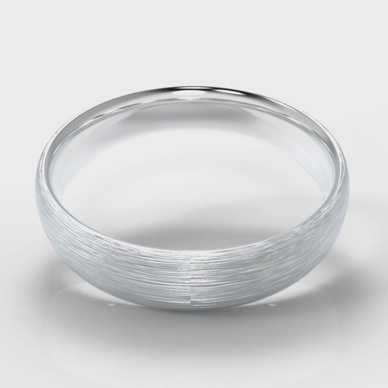 5mm Court Shaped Comfort Fit Brushed Wedding Ring