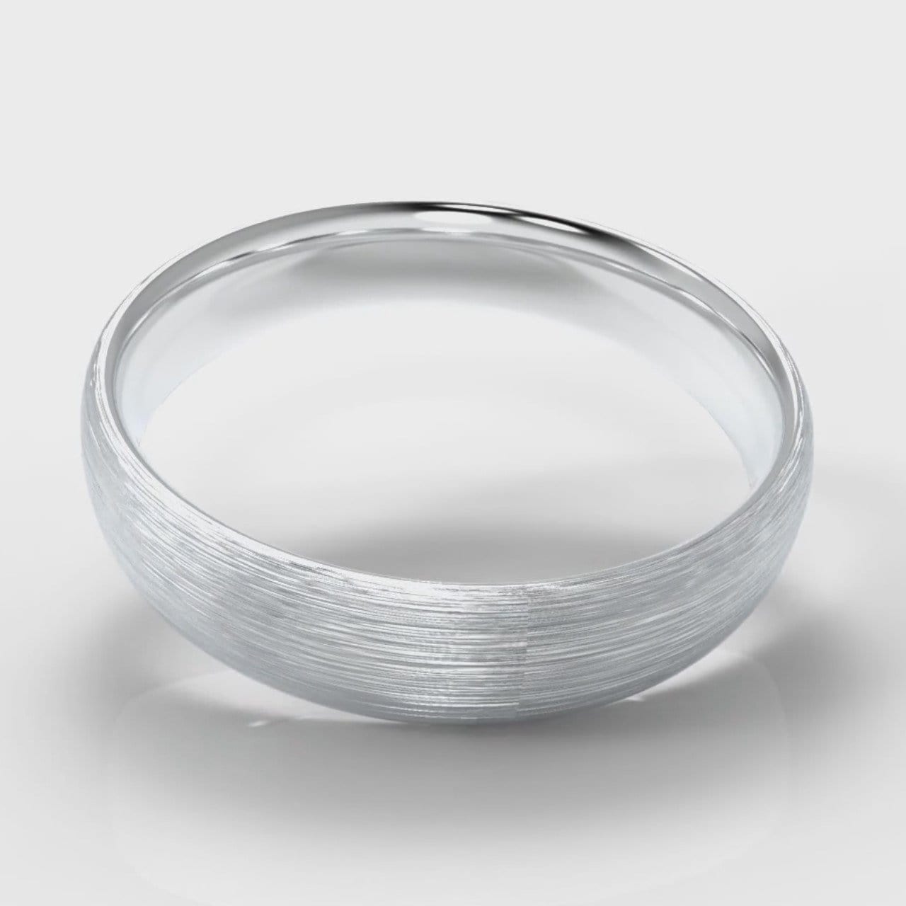 5mm Court Shaped Comfort Fit Brushed Wedding Ring