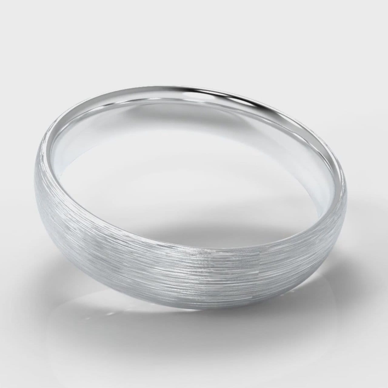 5mm Court Shaped Comfort Fit Brushed Wedding Ring