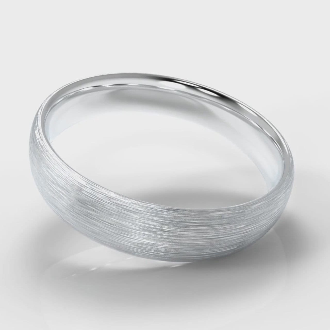 5mm Court Shaped Comfort Fit Brushed Wedding Ring