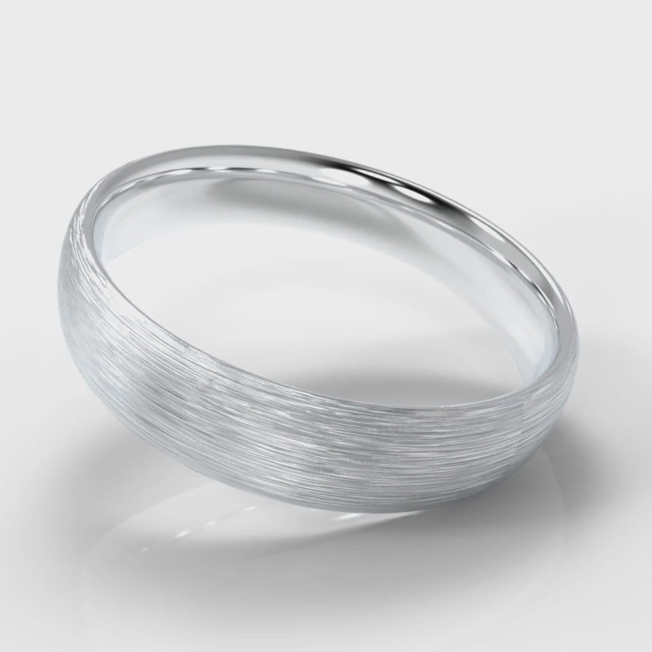 5mm Court Shaped Comfort Fit Brushed Wedding Ring