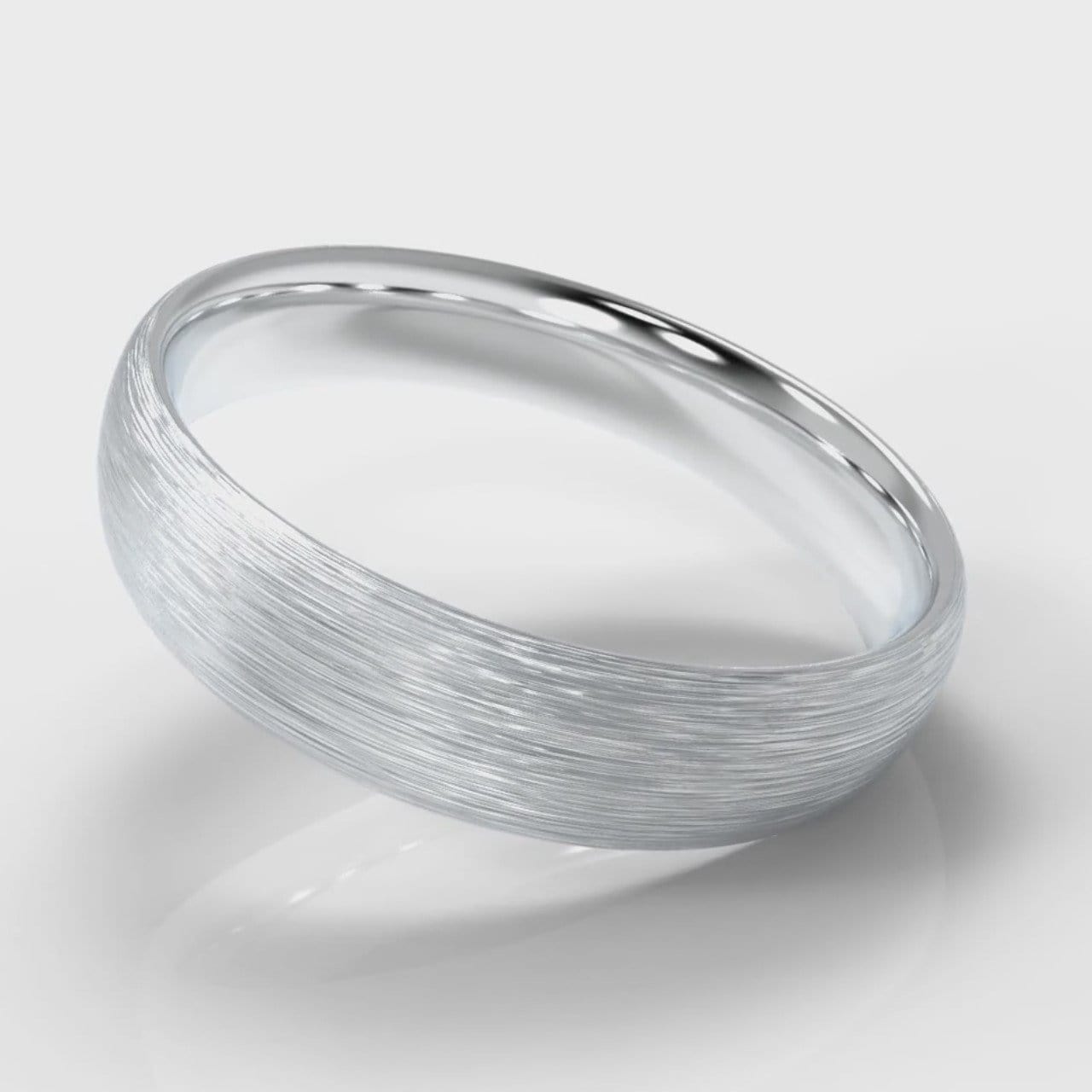 5mm Court Shaped Comfort Fit Brushed Wedding Ring