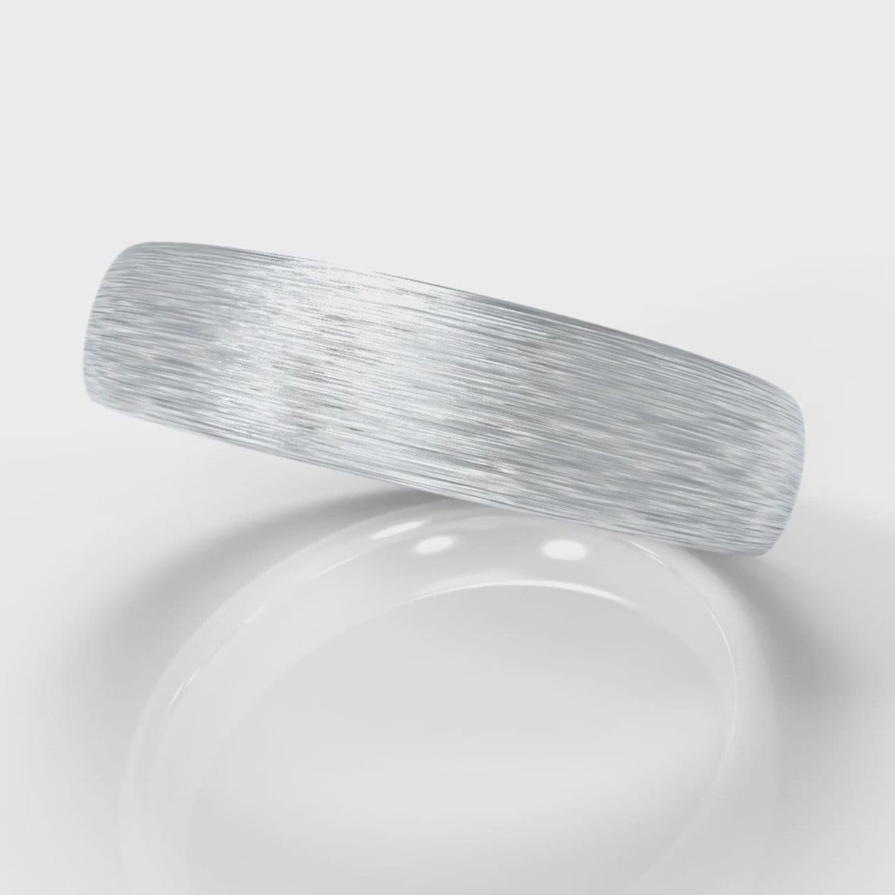 5mm Court Shaped Comfort Fit Brushed Wedding Ring